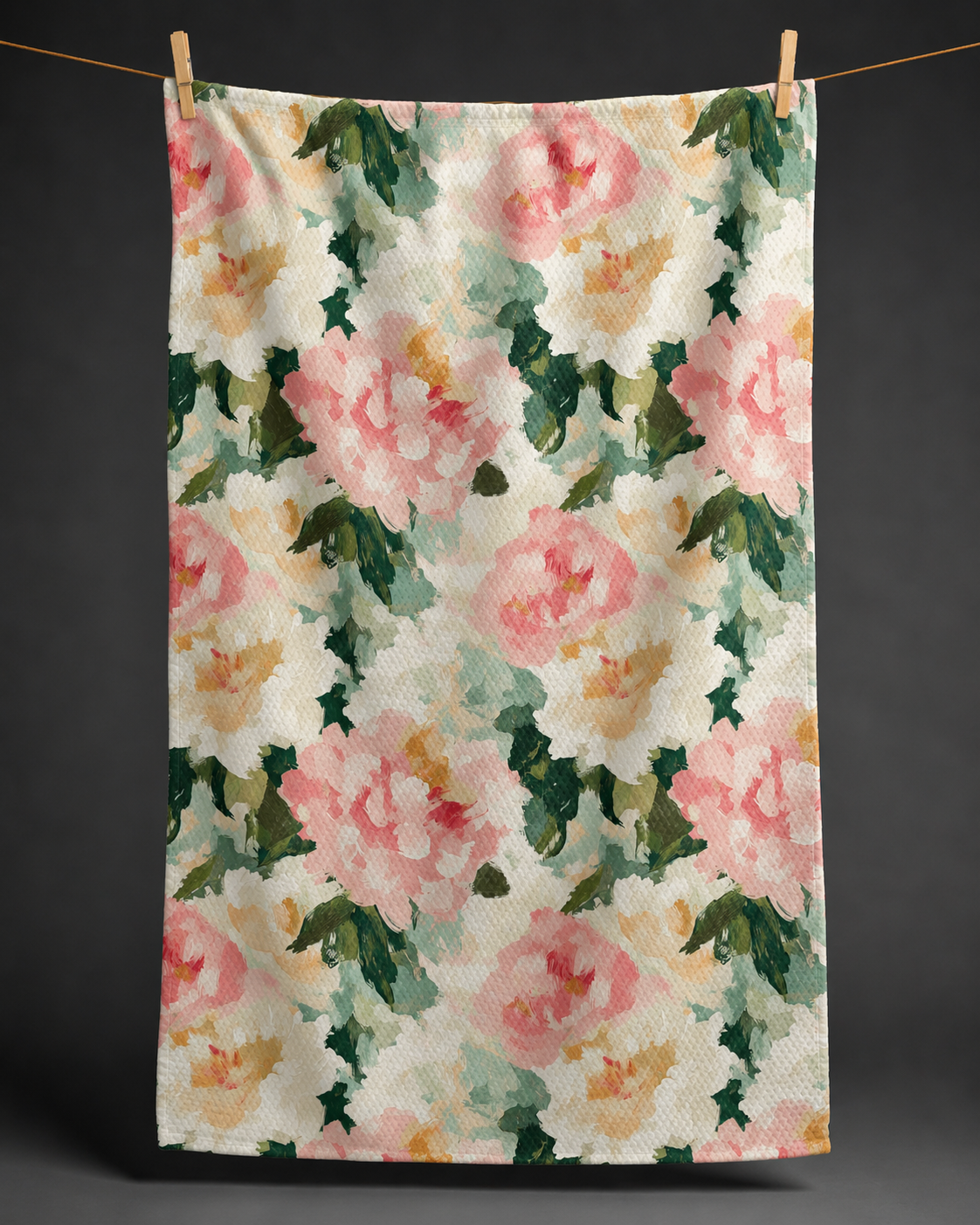 Abstract Hibiscus Kitchen Towel