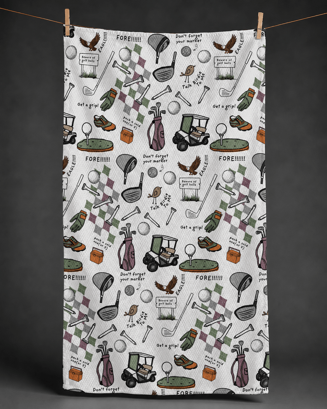 A Golfing We Will Go Kitchen Towel - Absorb-lumen