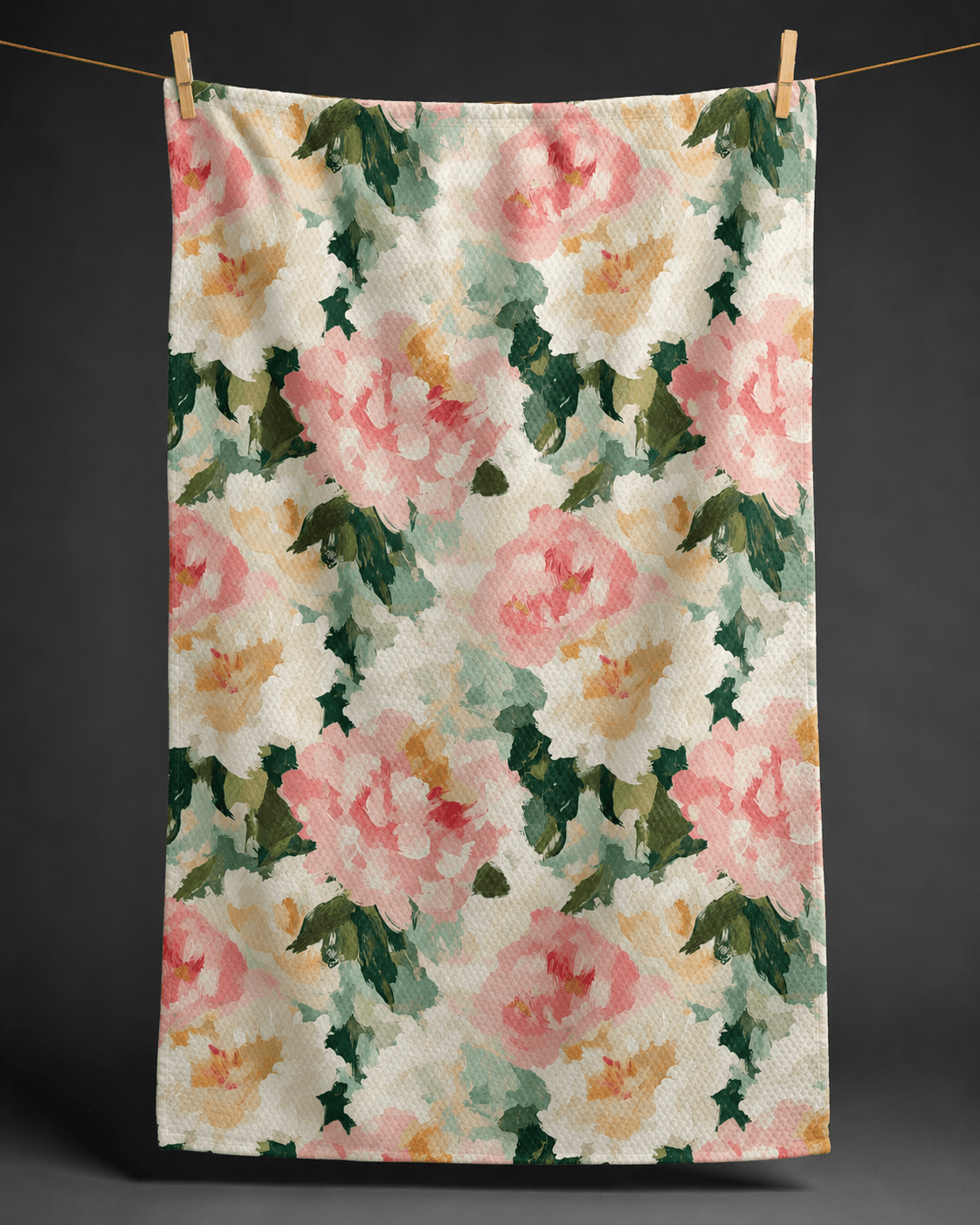 Abstract Hibiscus Kitchen Towel - Absorb-lumen