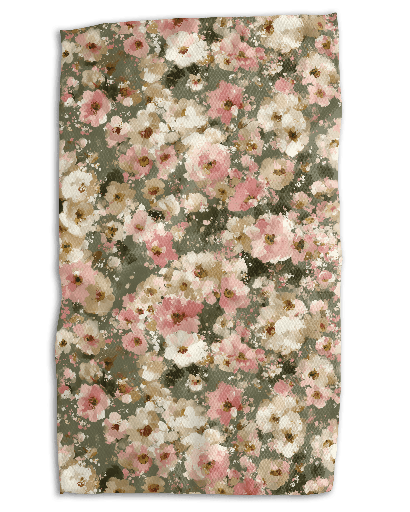 Abstract Pink and Green Floral Kitchen Towel - Absorb-lumen