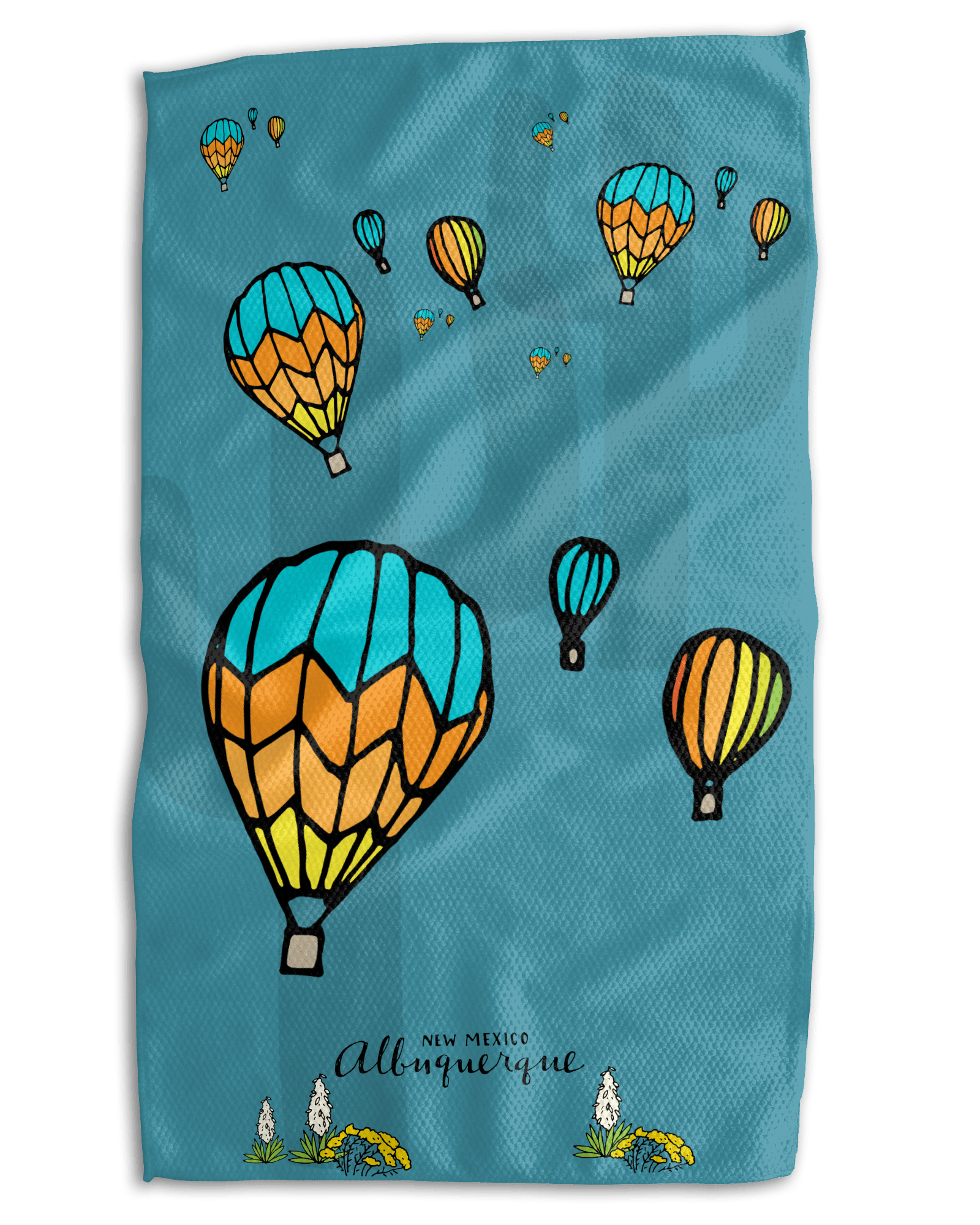 Albuquerque Map 18x30 Work - Harder Double Sided Towel - Absorb - lumen