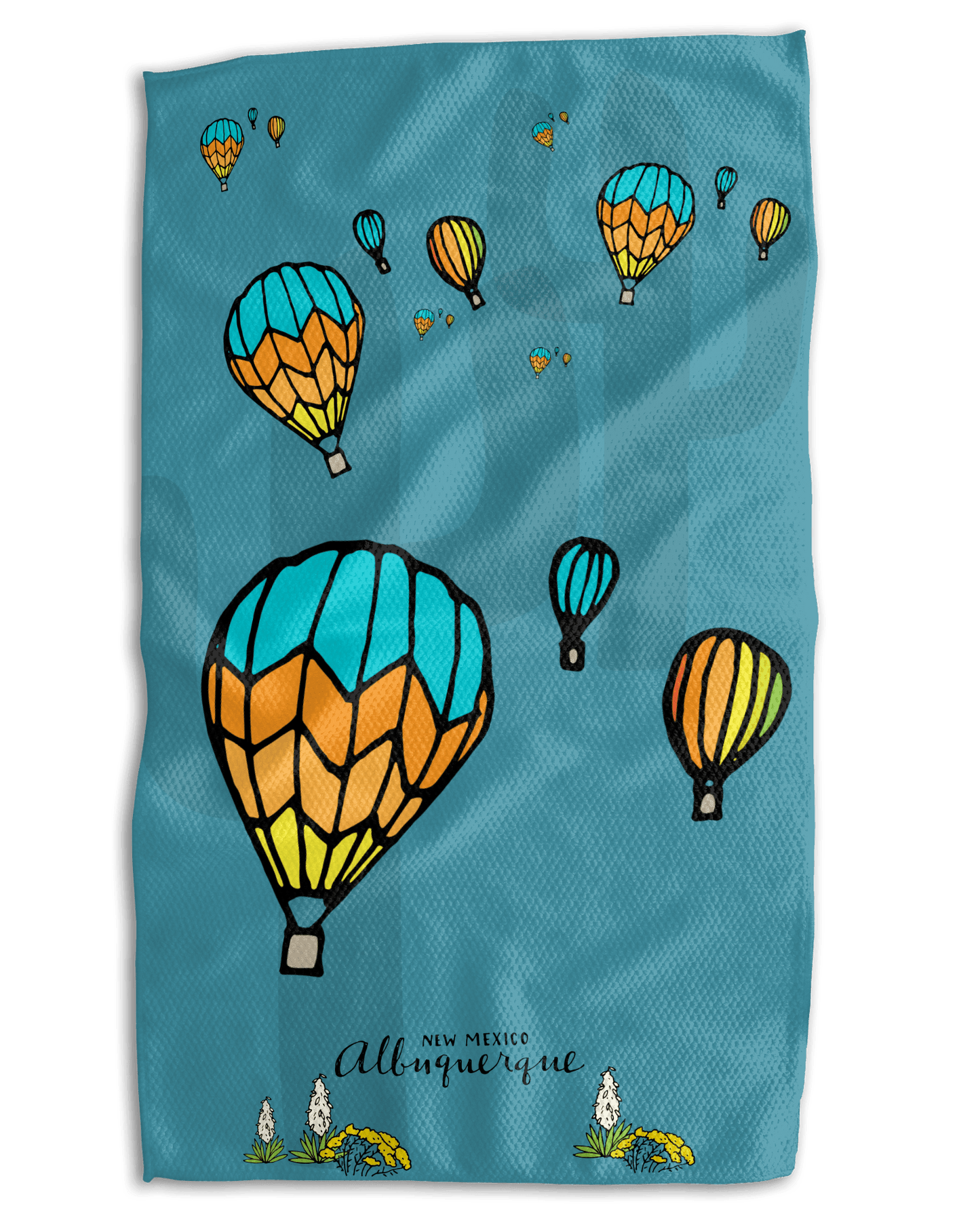 Albuquerque Map 18x30 Work - Harder Double Sided Towel - Absorb - lumen