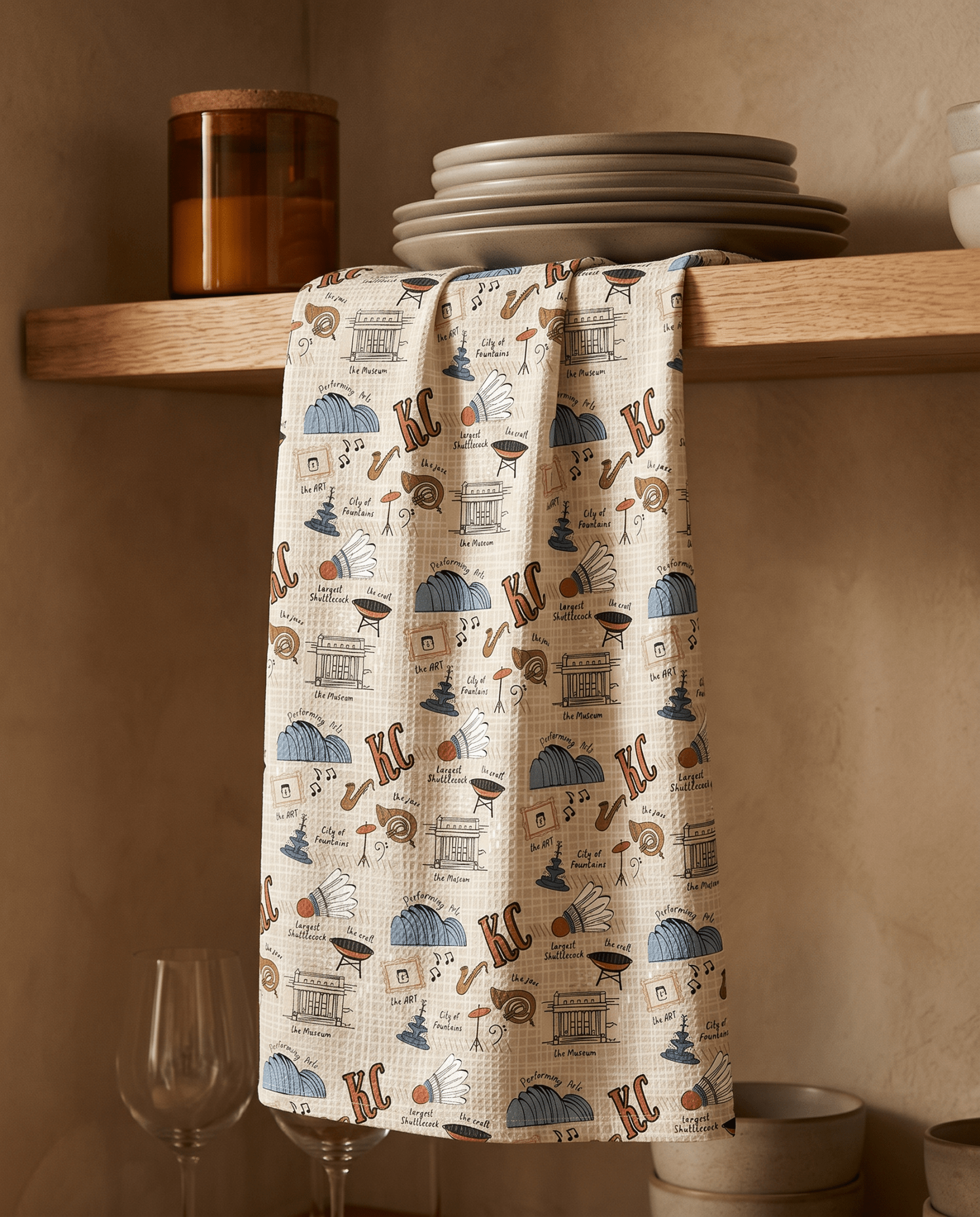 All About the Arts Neutral Kitchen Towel - Absorb-lumen