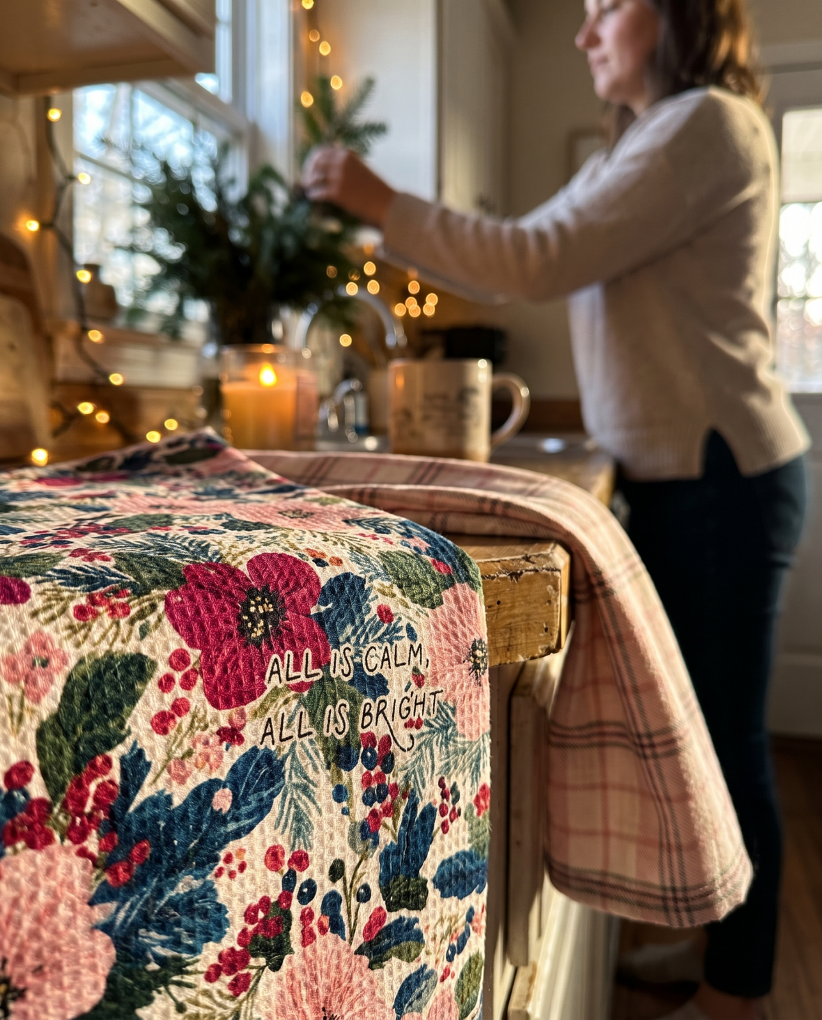 All is Calm, All is Bright Kitchen Towel - Absorb-lumen