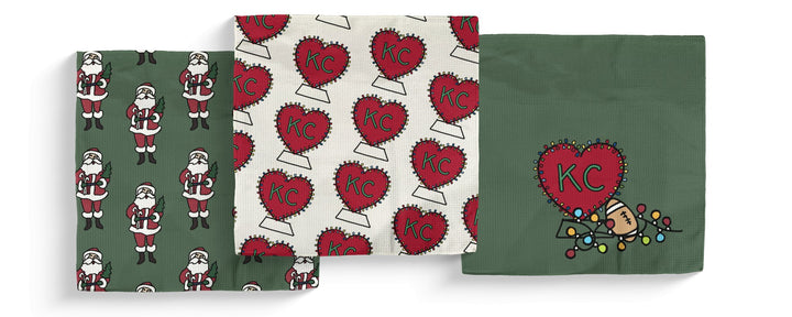 Big Red KC Christmas Dish Cloth Sets - Absorb - lumen