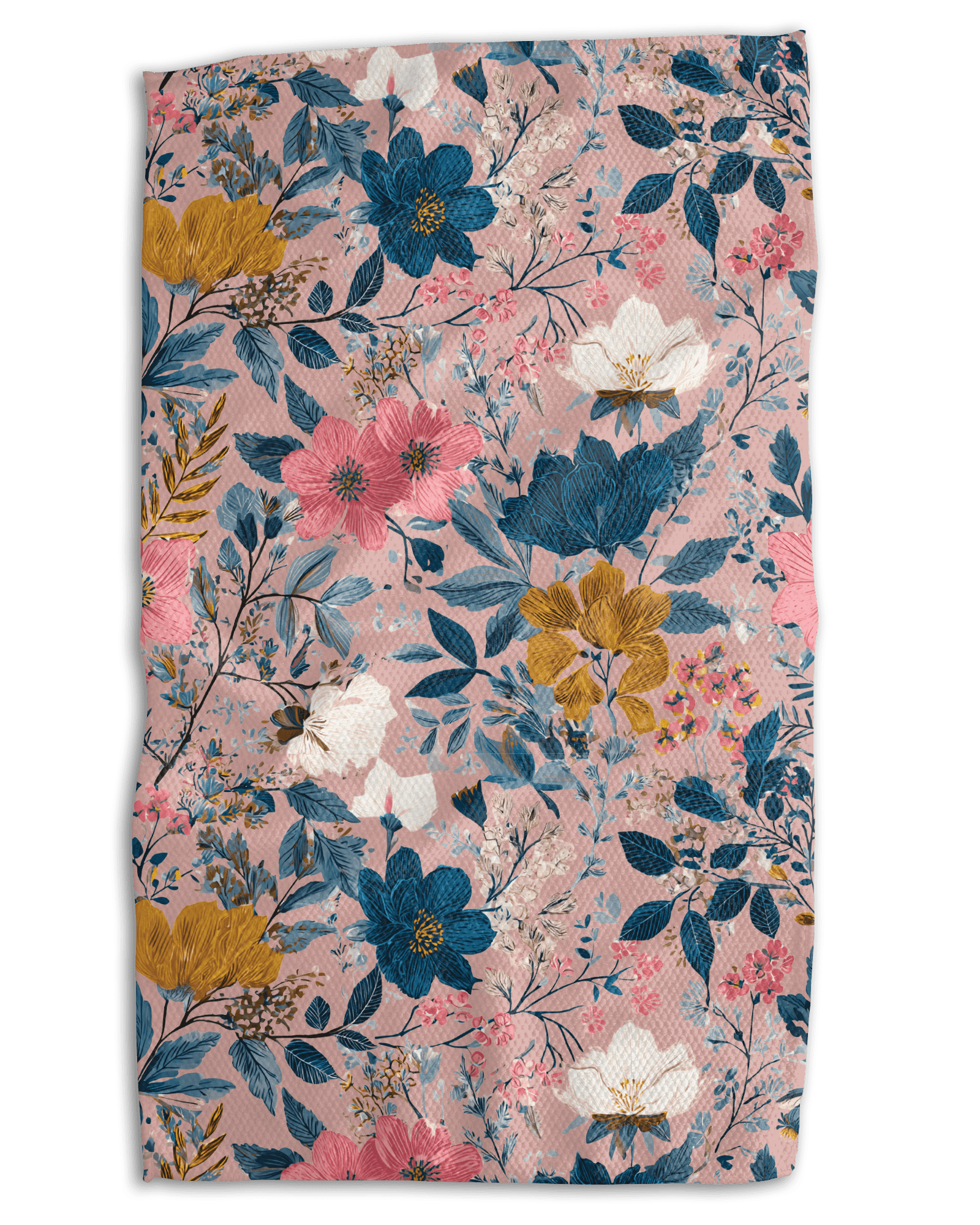 Blue and Pink Floral Kitchen Towel - Absorb-lumen