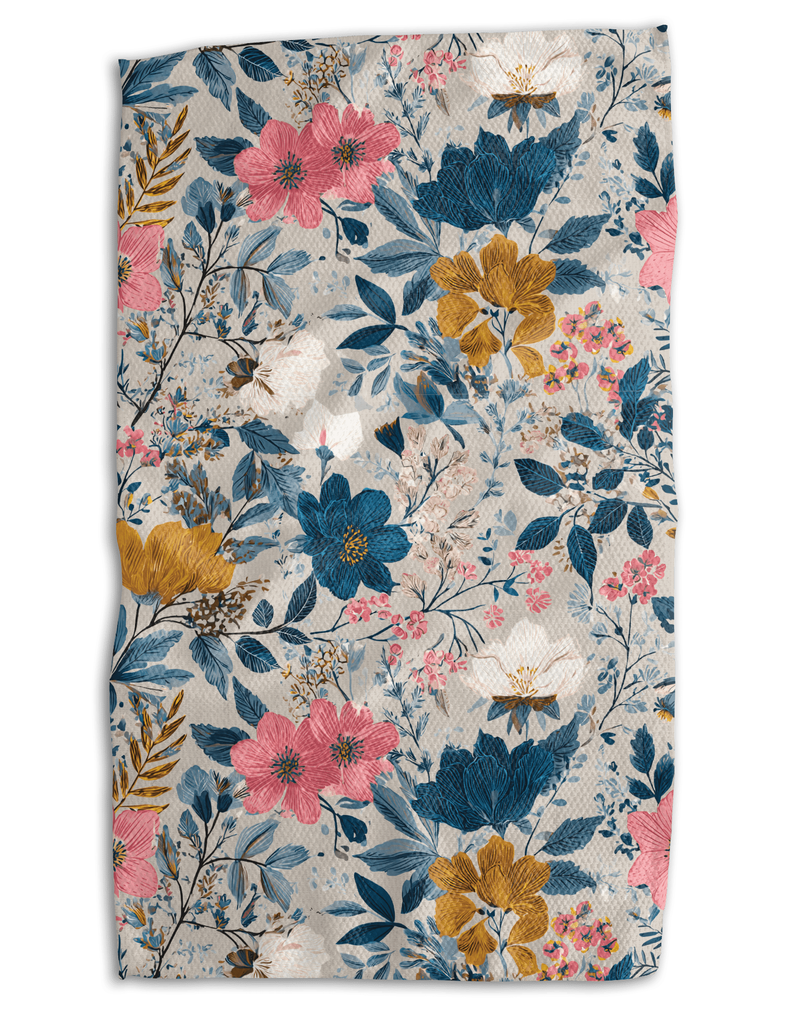 Blue and Pink Floral Kitchen Towel - Absorb-lumen