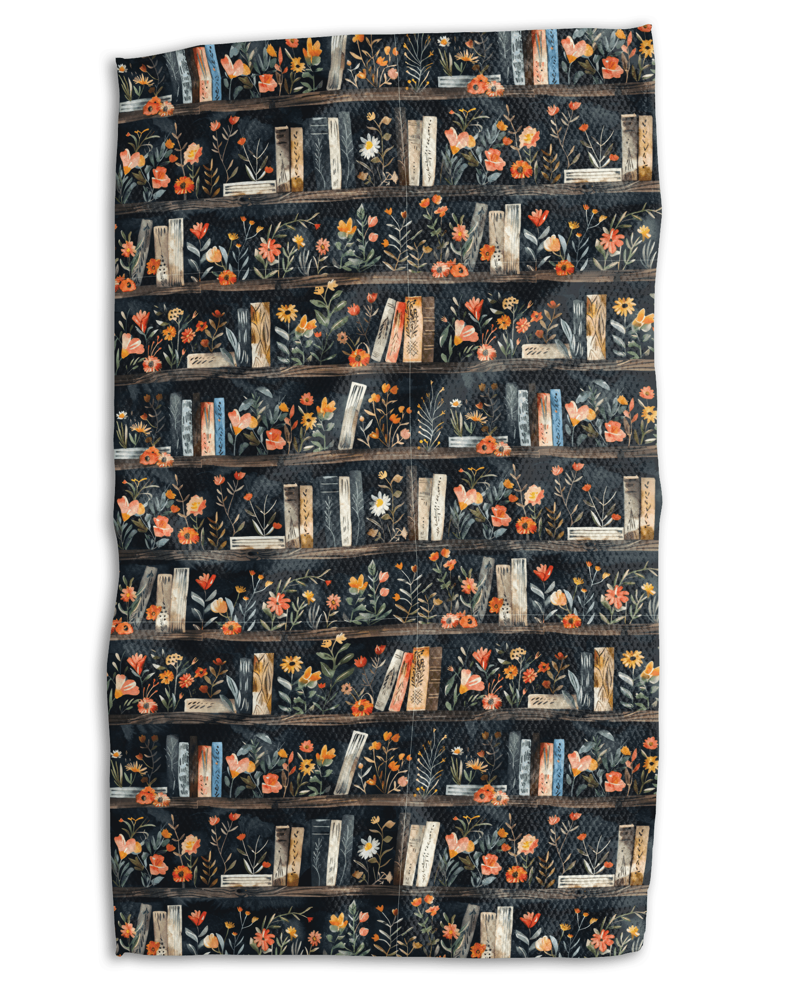 Bookshelf and Flowers Kitchen Towel - Absorb-lumen