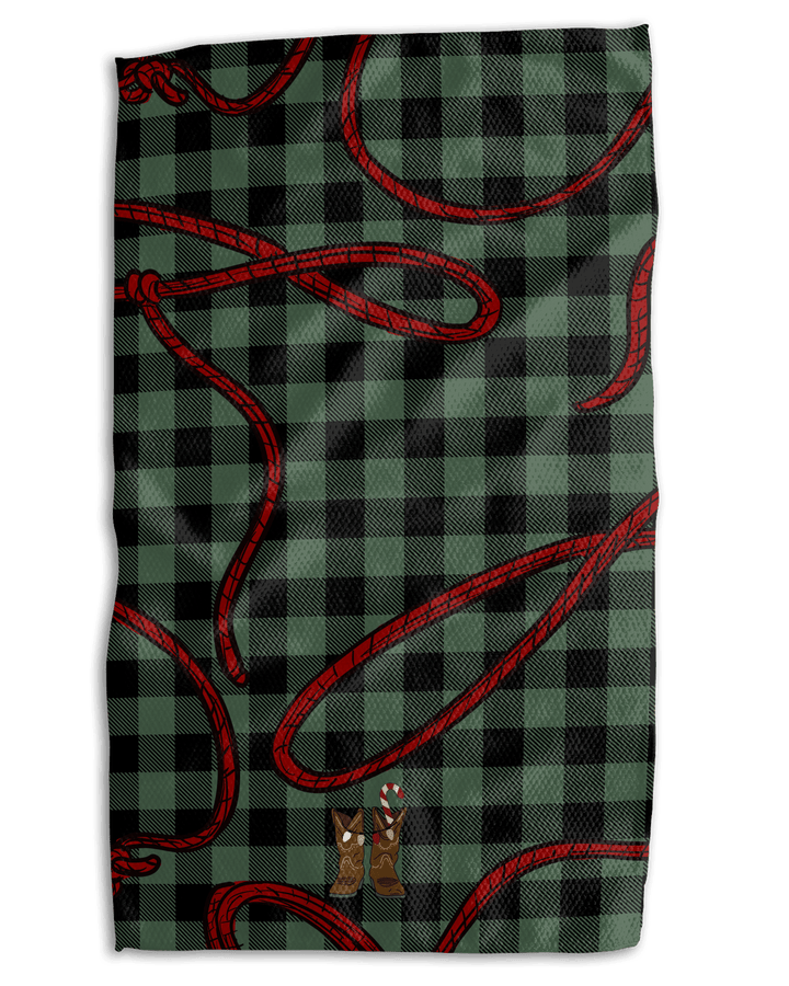 Christmas Cowboy Boots 18x30 Work - harder Double - Sided Towel - Absorb - lumen