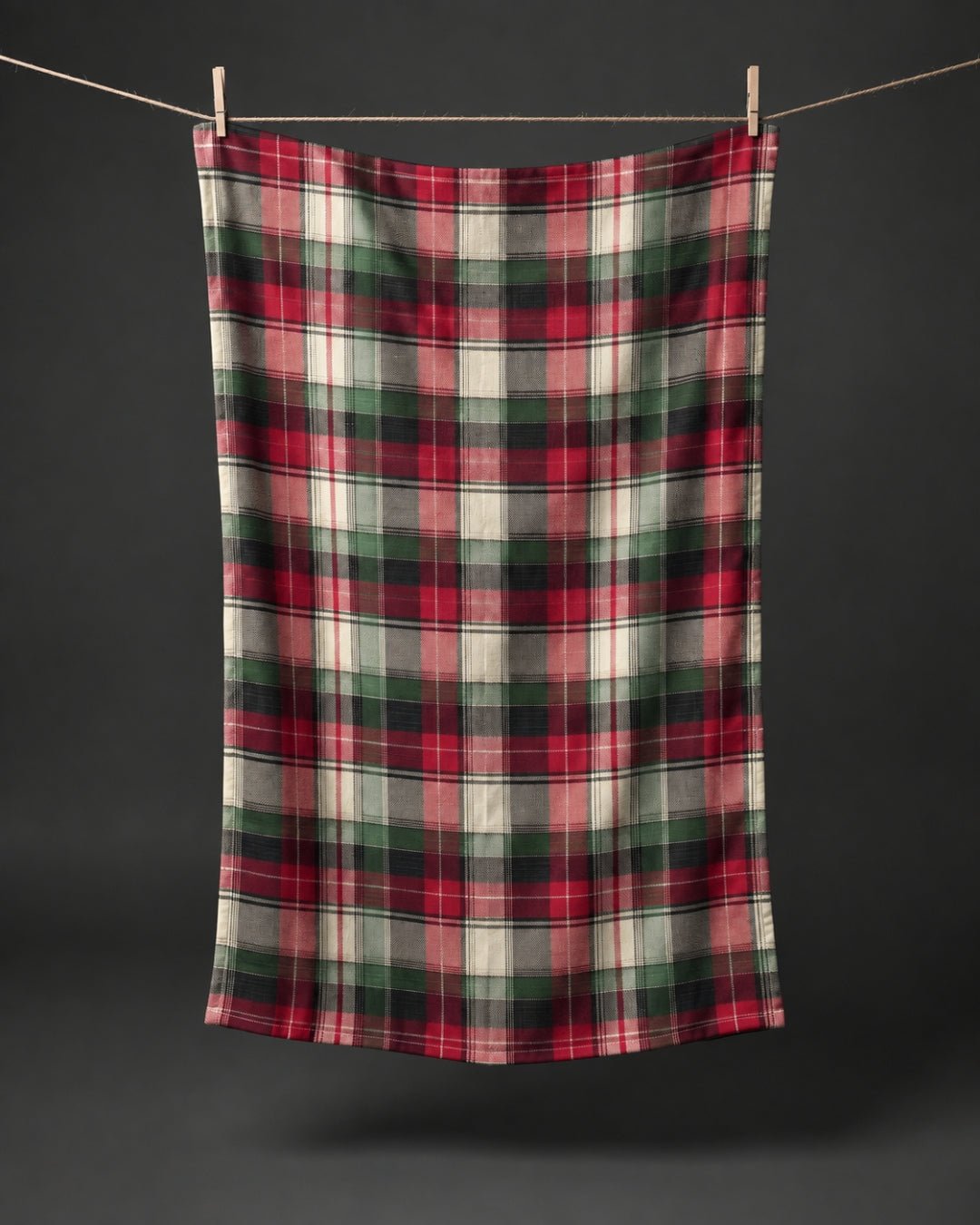 Christmas Red and Green Classic Plaid Kitchen Towel - Absorb-lumen