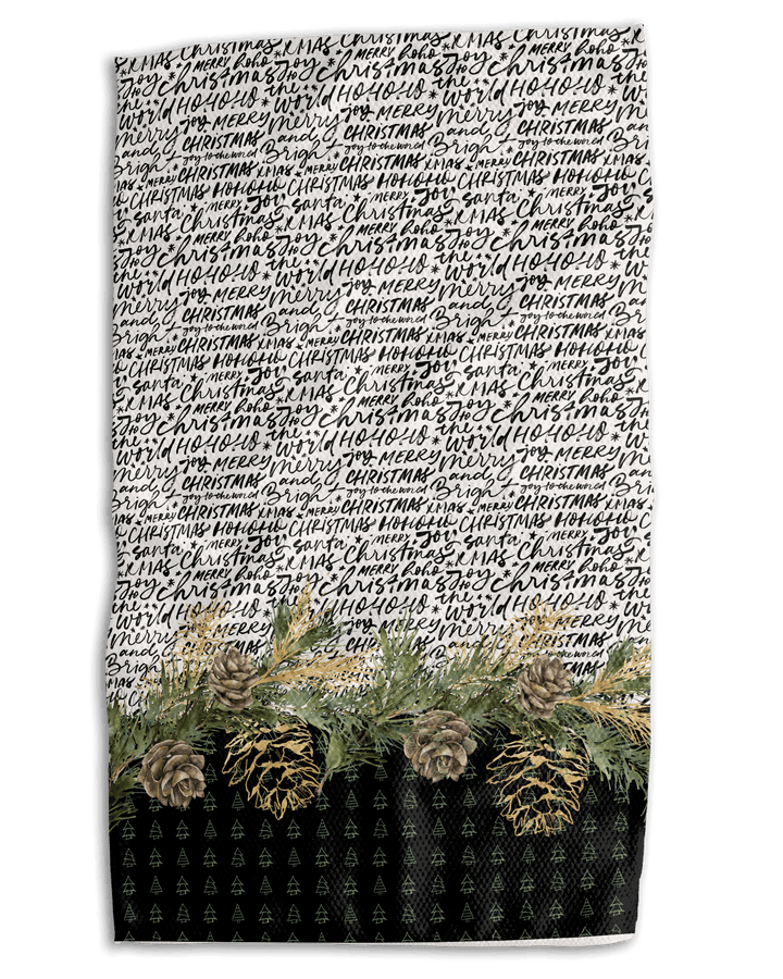 Christmas Script 18x30 Work - harder Double - Sided Towel - Absorb - lumen
