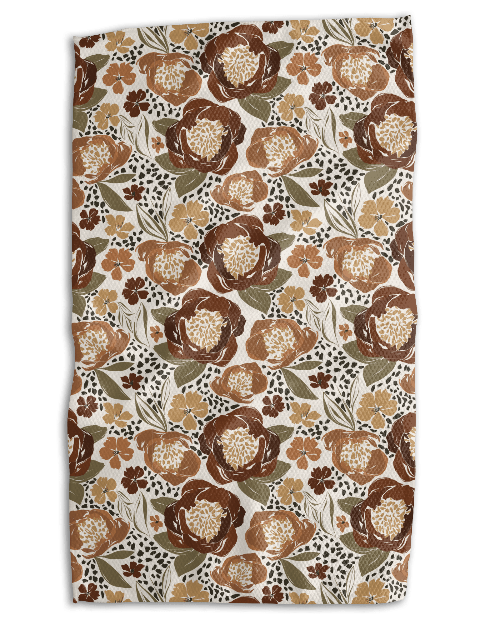Cognac Speckle Meadow Kitchen Towel - Absorb-lumen