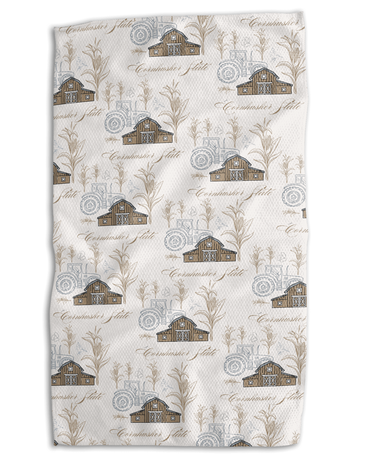 Cornhusker Map 18x30 Work - harder Double - Sided Towel - Absorb - lumen