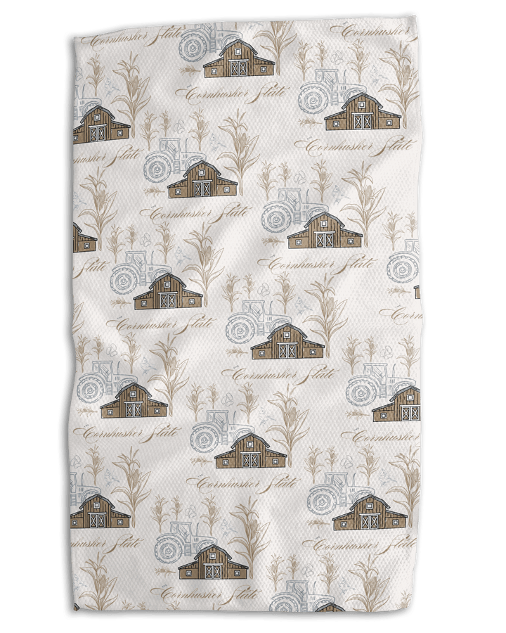 Cornhusker Map 18x30 Work - harder Double - Sided Towel - Absorb - lumen