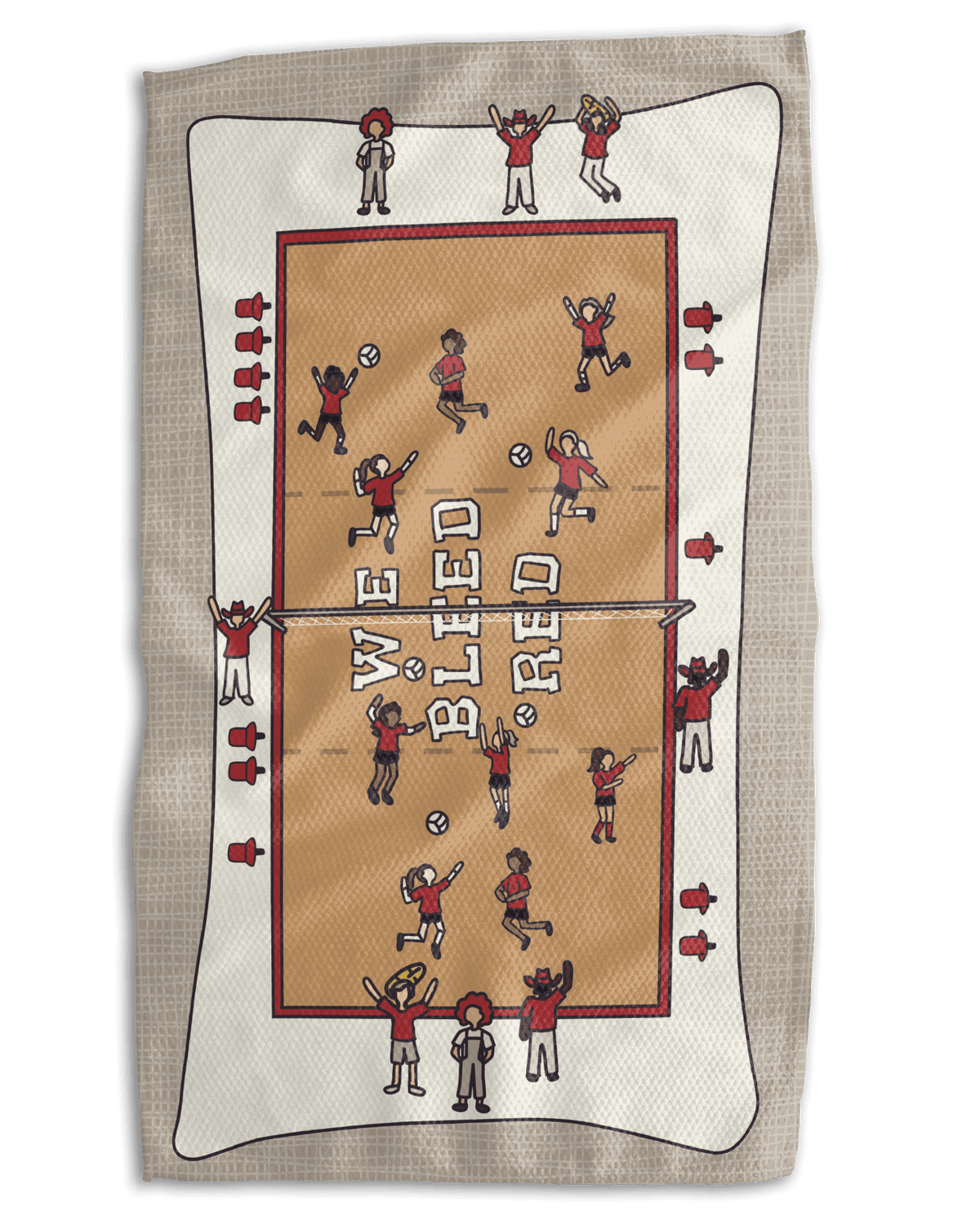 COURT We Bleed Red Volleyball Kitchen Towel - Absorb-lumen