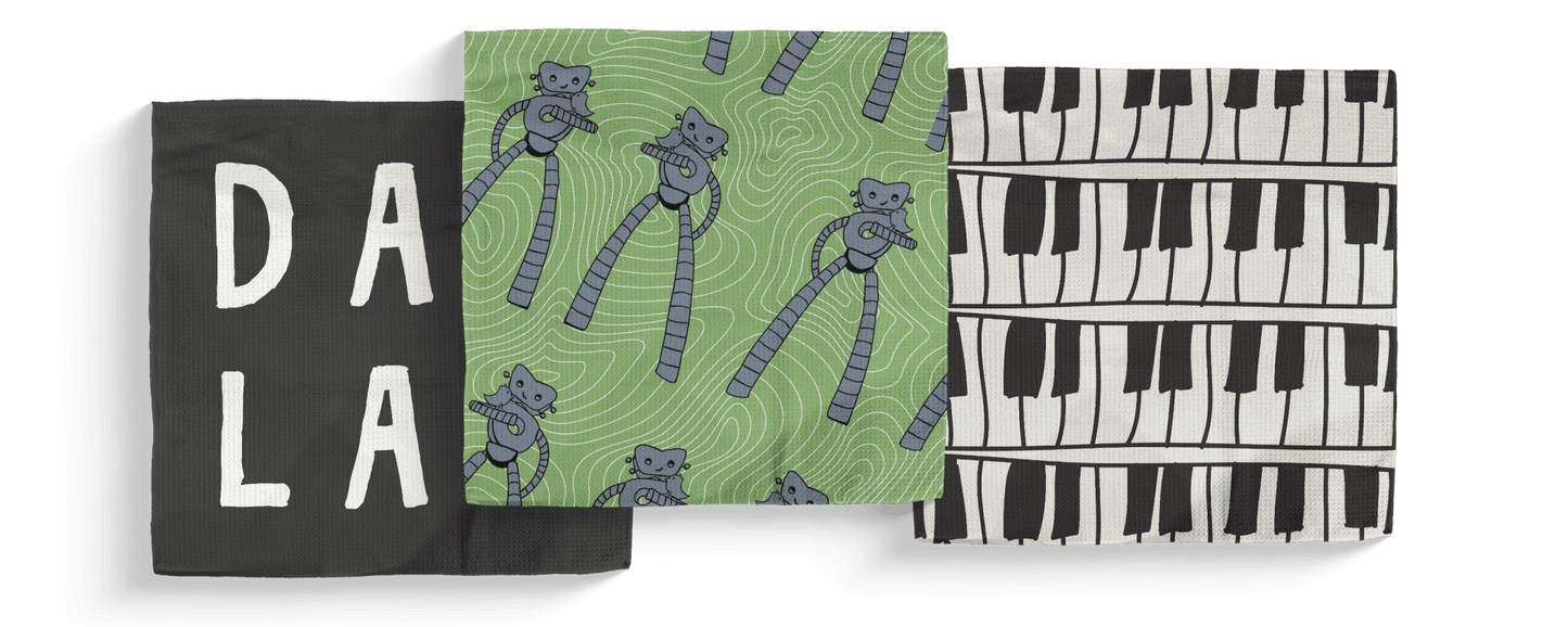 Dallas Artsy Double - Sided Dish Cloth Sets - Absorb - lumen