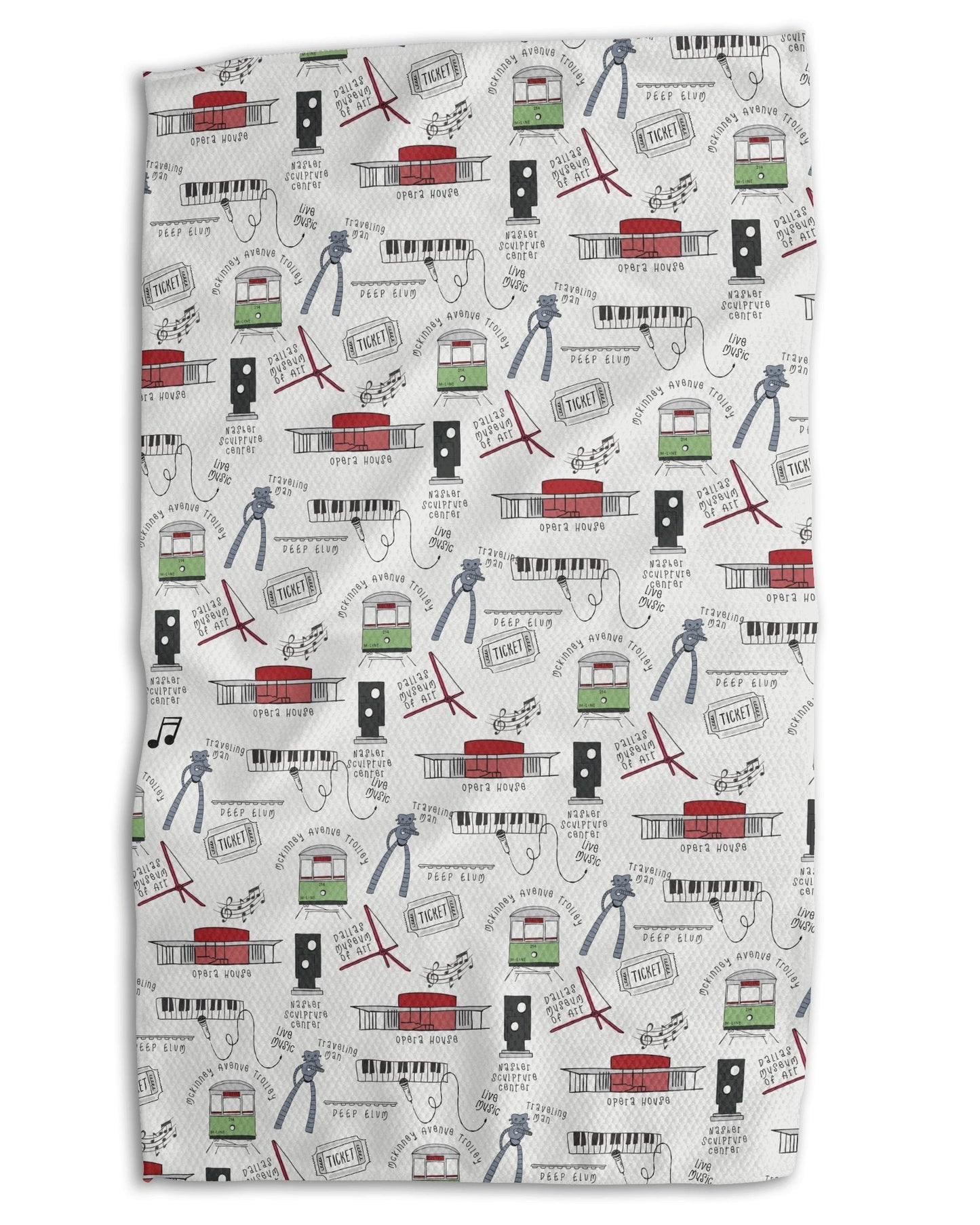 Dallas Downtown Artsy 18x30 Work - Harder Double - Sided Towel - Absorb - lumen