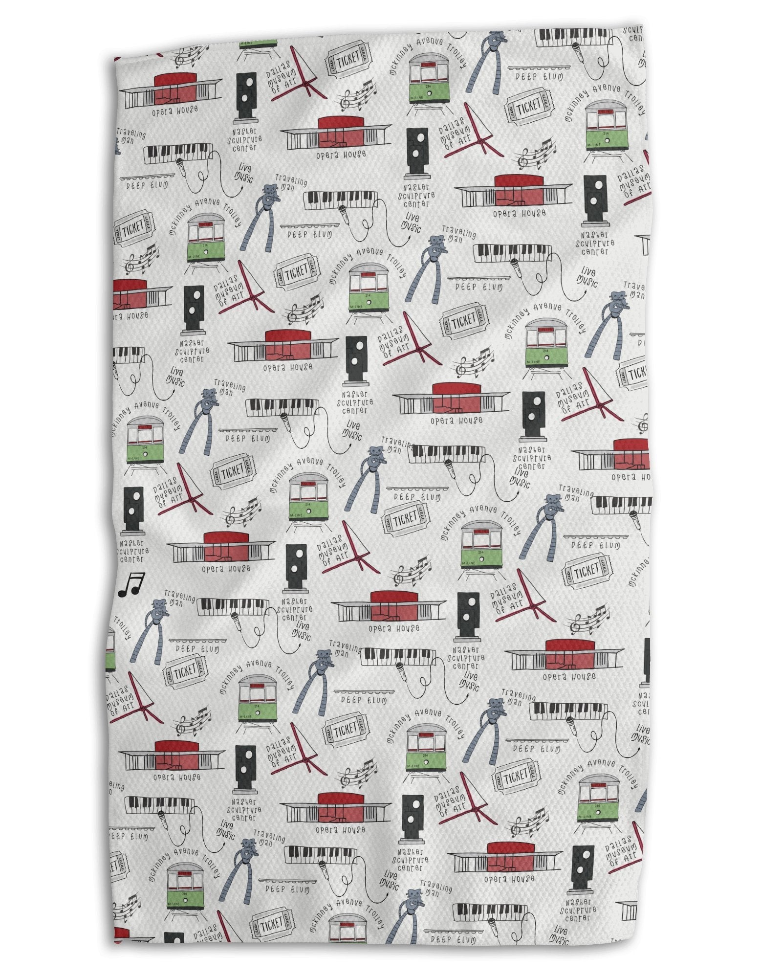 Dallas Downtown Artsy 18x30 Work - Harder Double - Sided Towel - Absorb - lumen