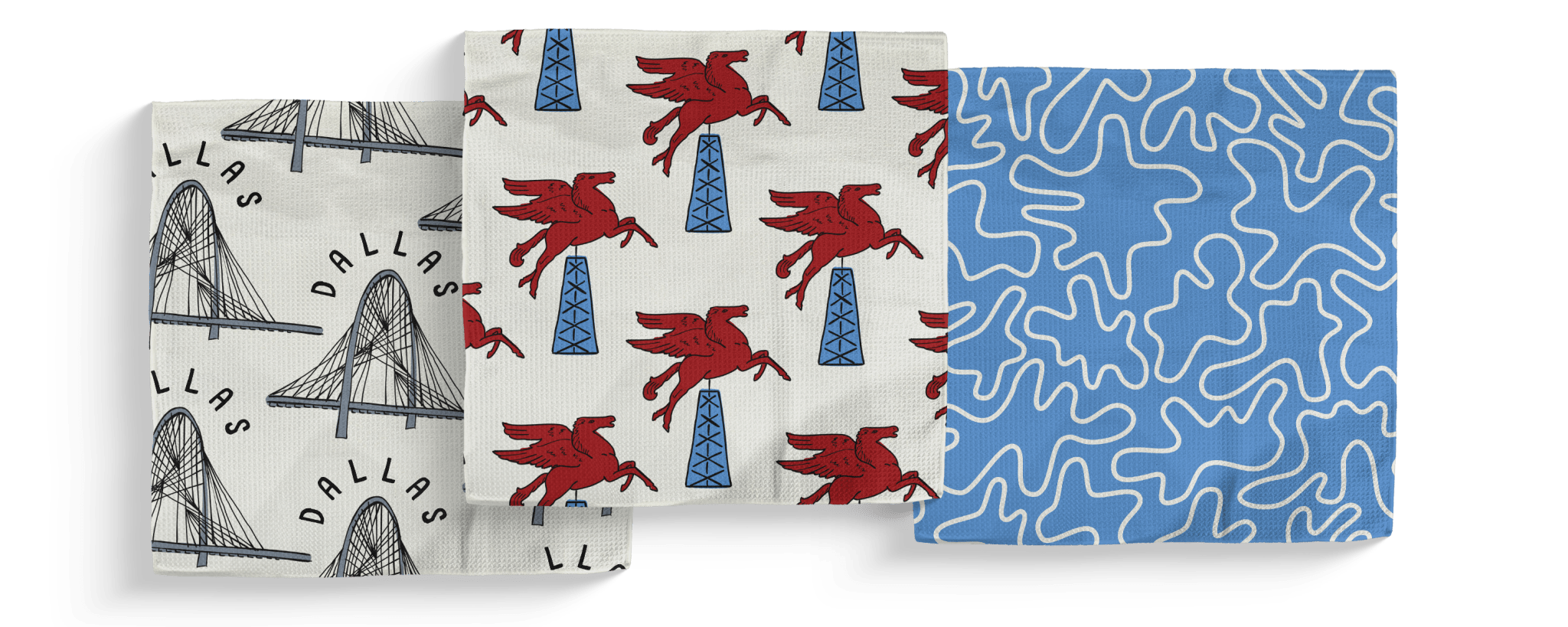 Dallas Downtown Double - Sided Dish Cloth Sets - Set of 3 - Absorb - lumen