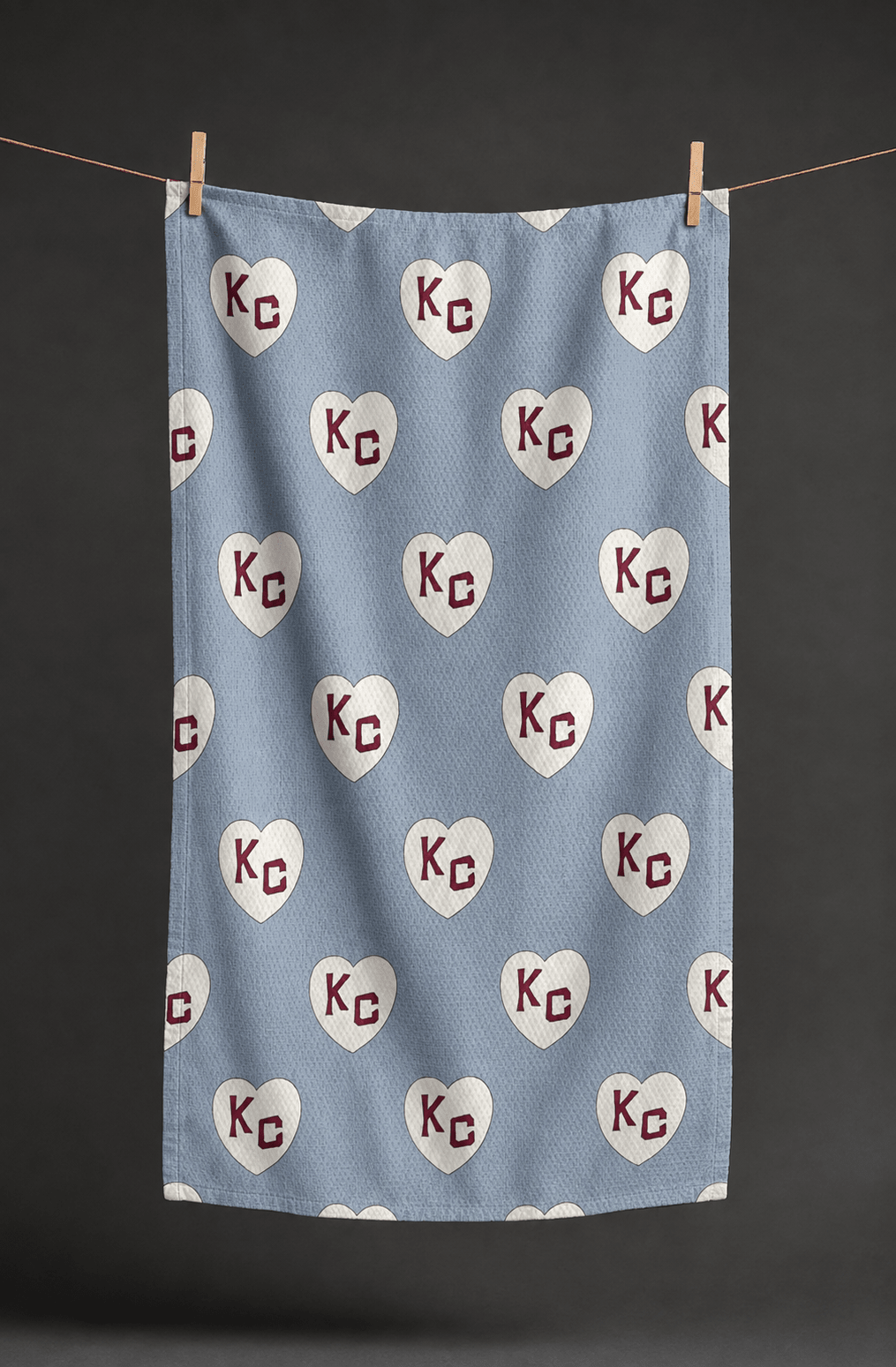 Denim KC Hearts Kitchen Towel - Absorb-lumen