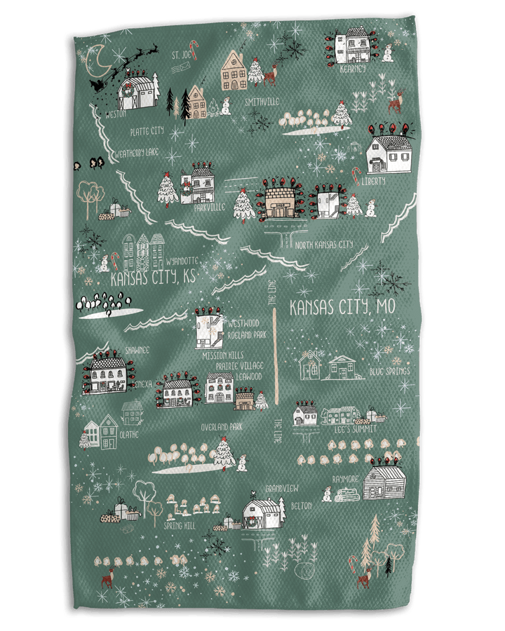 Greater KC Chistmas 18x30 Work - Harder Double - Sided Towel - Absorb - lumen