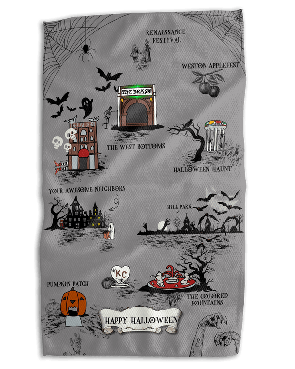 Halloween Time in KC 18x30 Work - harder Double - Sided Towel - Absorb - lumen