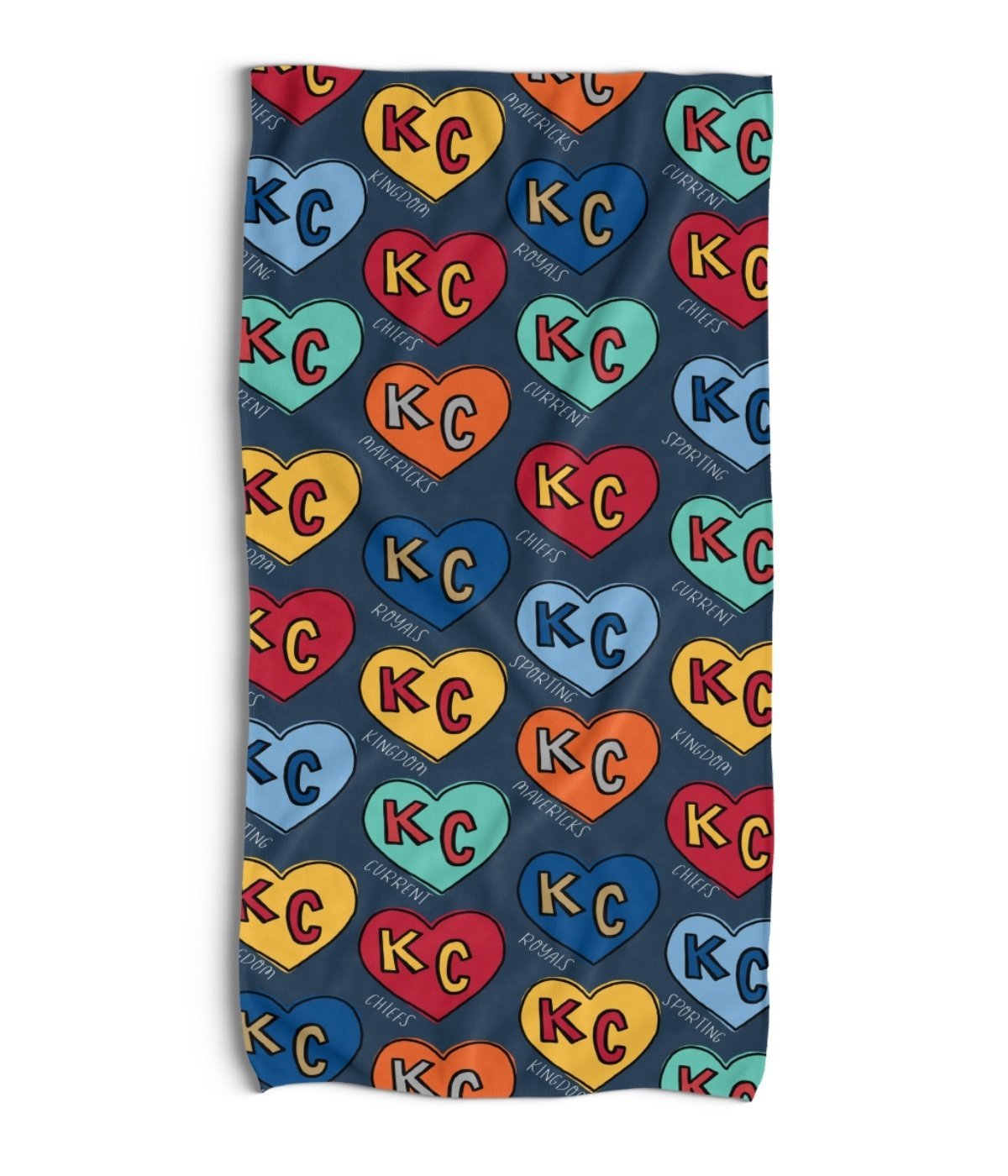 Heart KC Teams Beach Towel