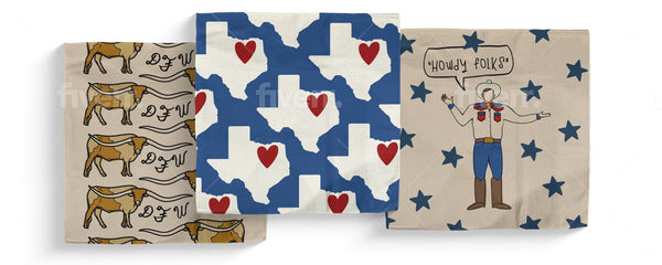 Heart of Texas Single - Sided Dish Cloths - Absorb - lumen