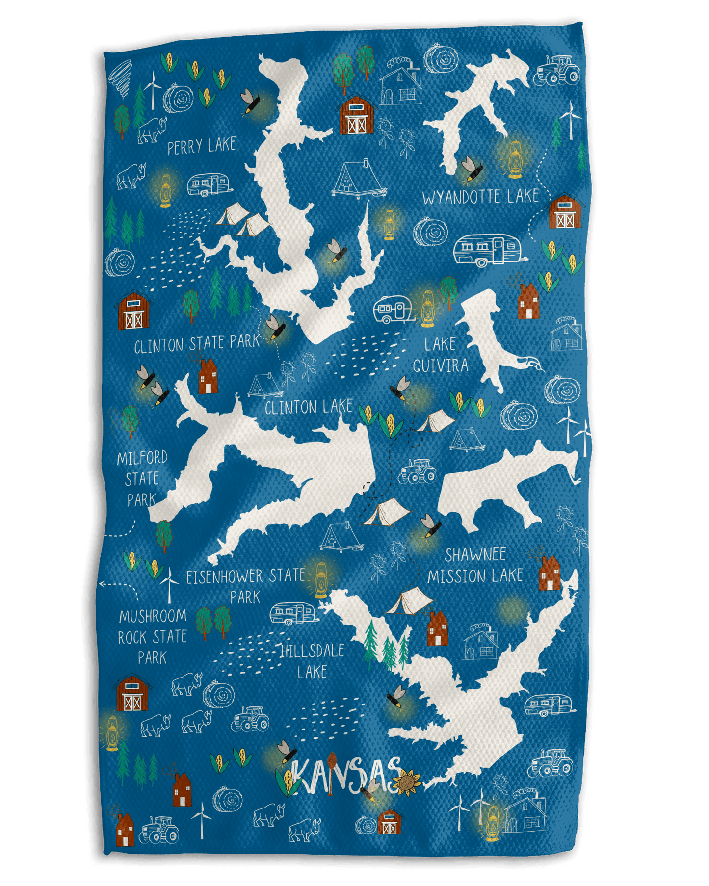 Kansas Lakes 18x30 Work - harder Double - Sided Towel - Absorb - lumen
