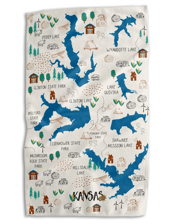 Kansas Lakes 18x30 Work - harder Double - Sided Towel - Absorb - lumen