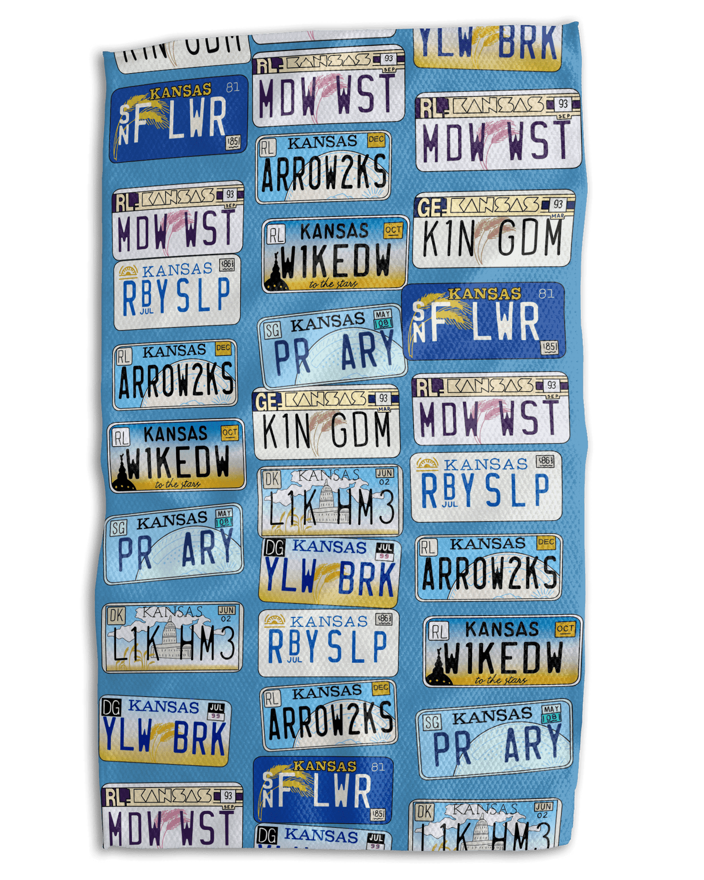 Kansas License Plates Kitchen Towel - Absorb - lumen