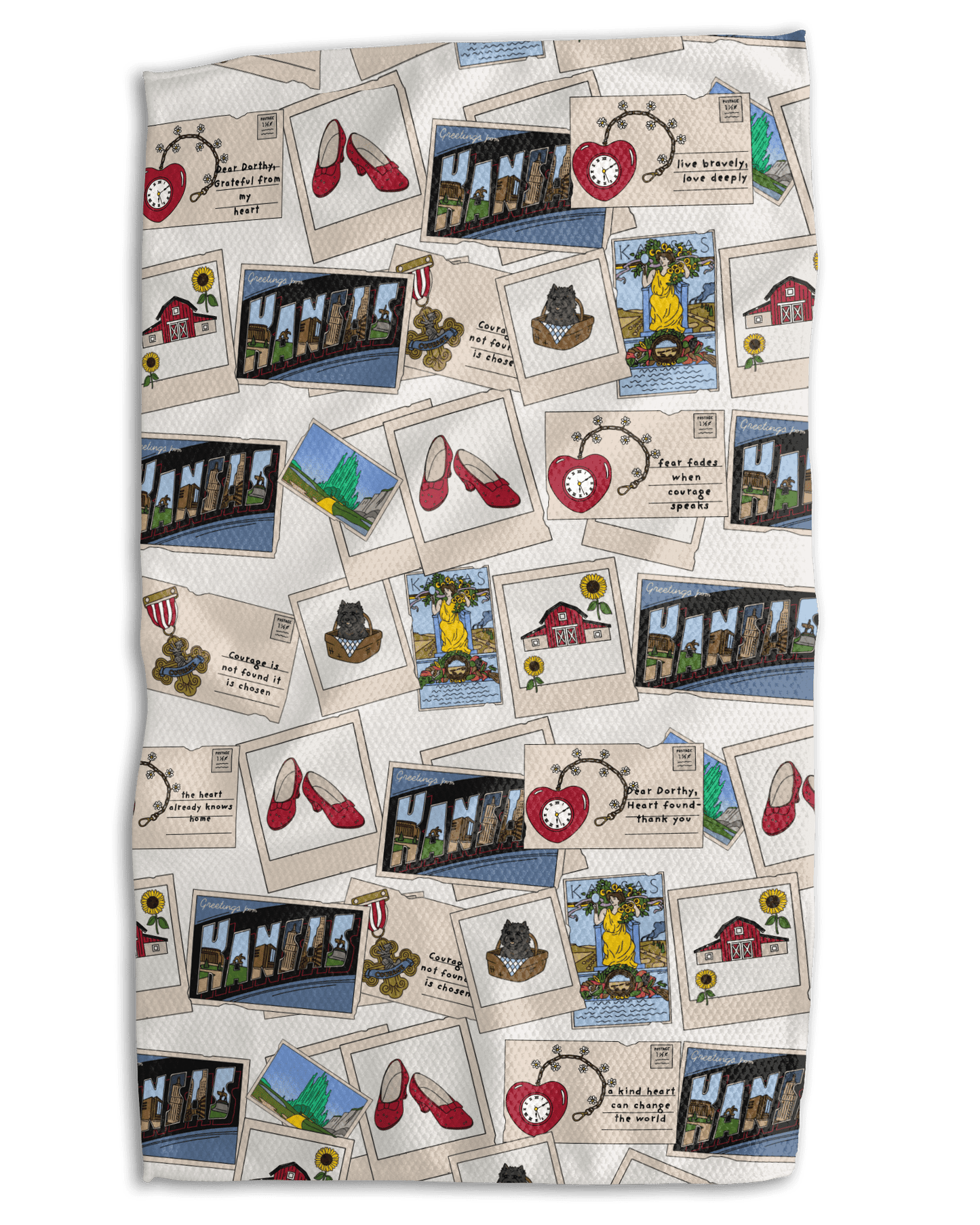 Kansas Postcards Kitchen Towel - Absorb - lumen