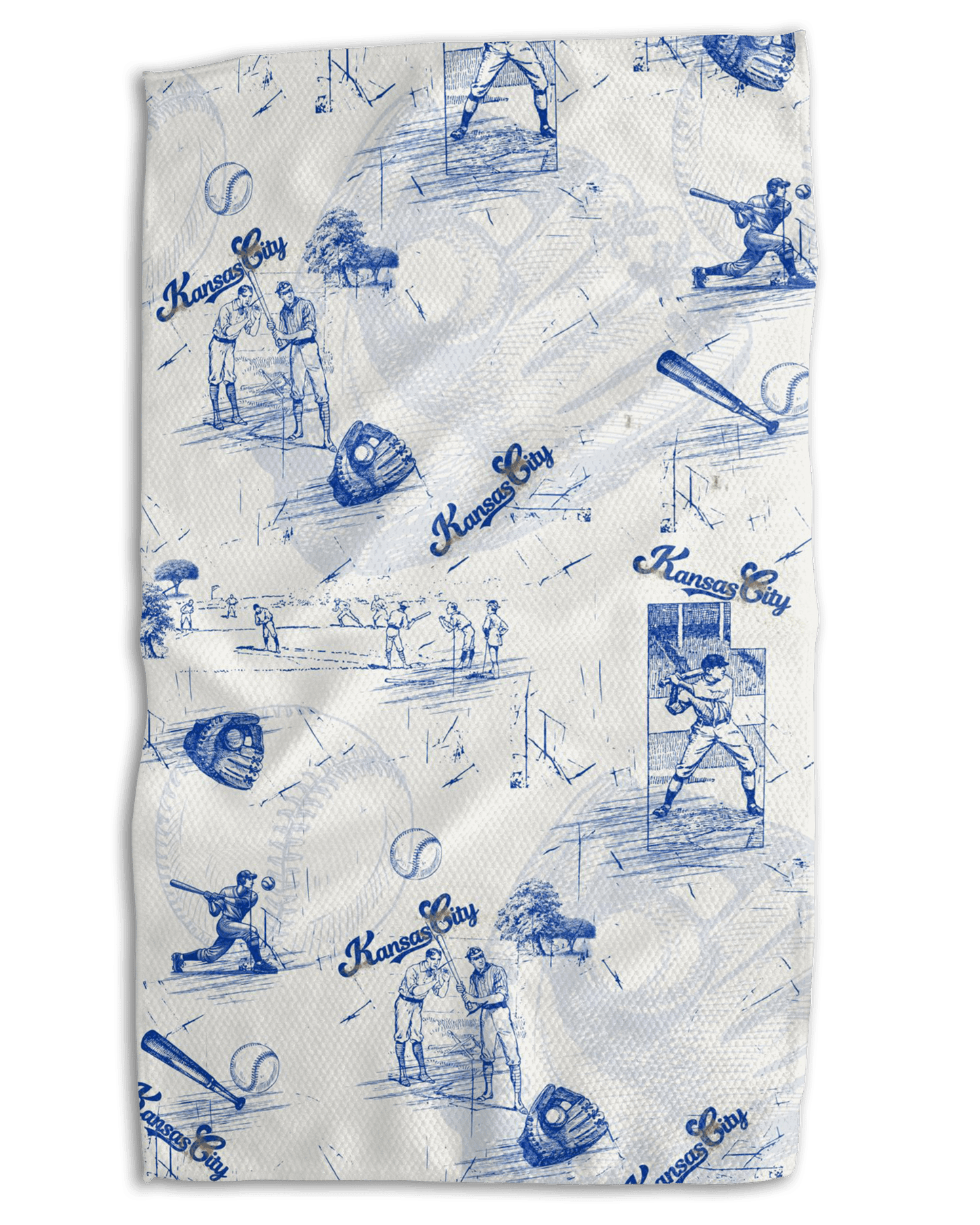 KC Baseball Plaid 18x30 Work - harder Double - Sided Towel - Absorb - lumen