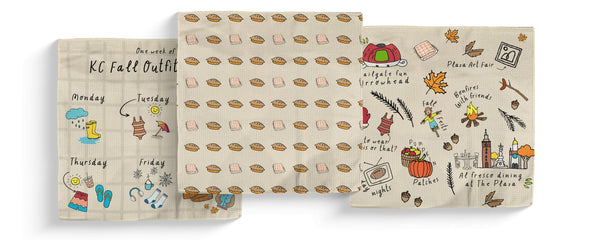 KC Fall Dish Cloth Sets Single Sided - Absorb - lumen