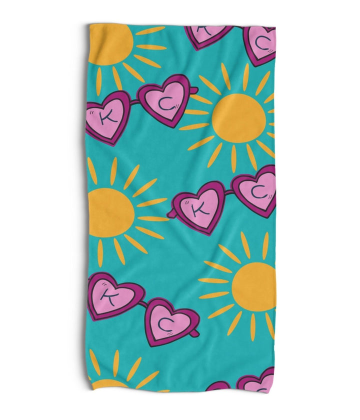 KC Heart Sunnies Beach Towel - Absorb - lumen