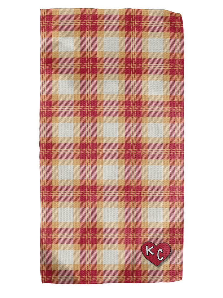 KC Hearts Plaid 18x30 Work - Harder Double - Sided - Absorb - lumen