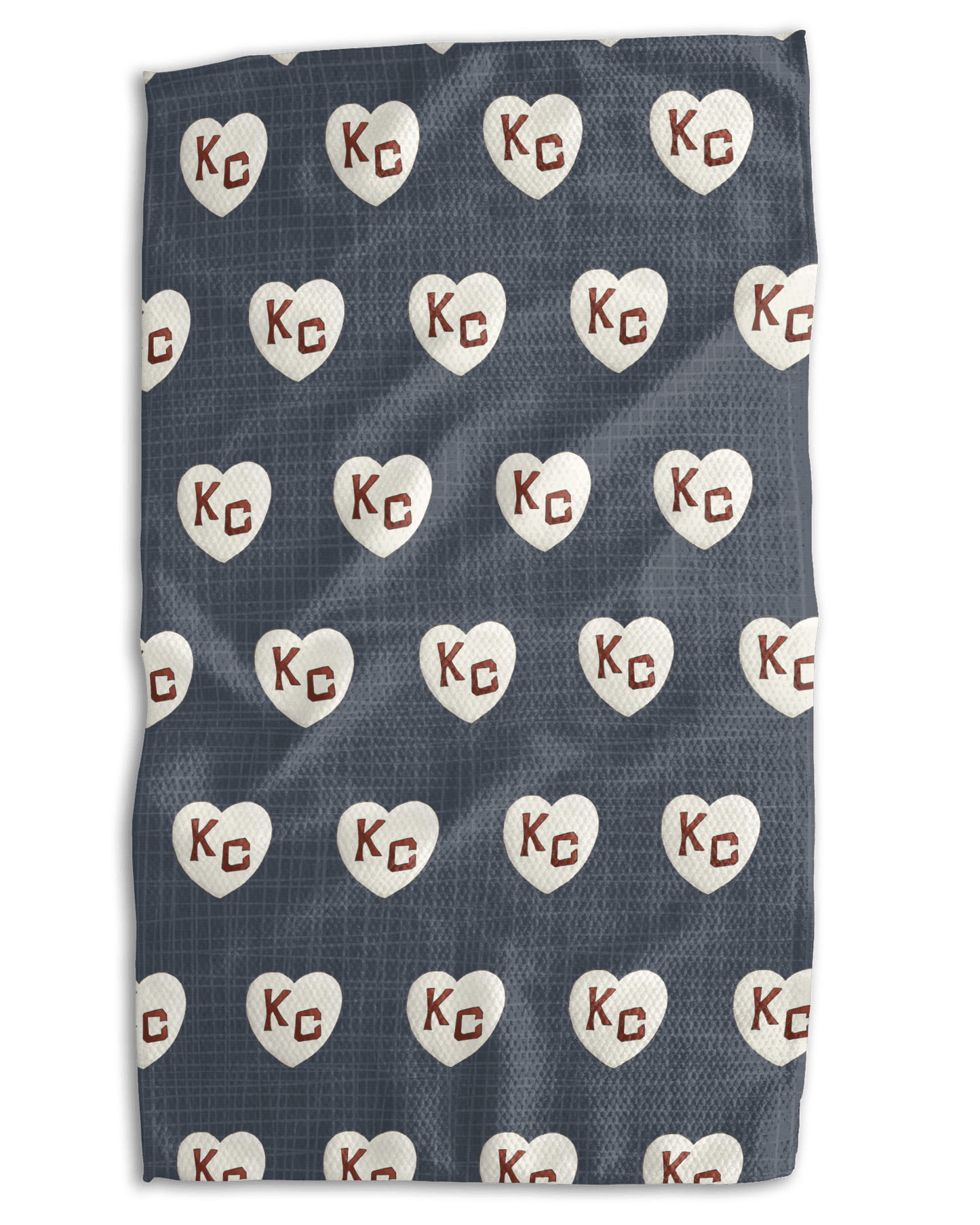 KC Hearts Woven Blue Kitchen Towel - Absorb-lumen