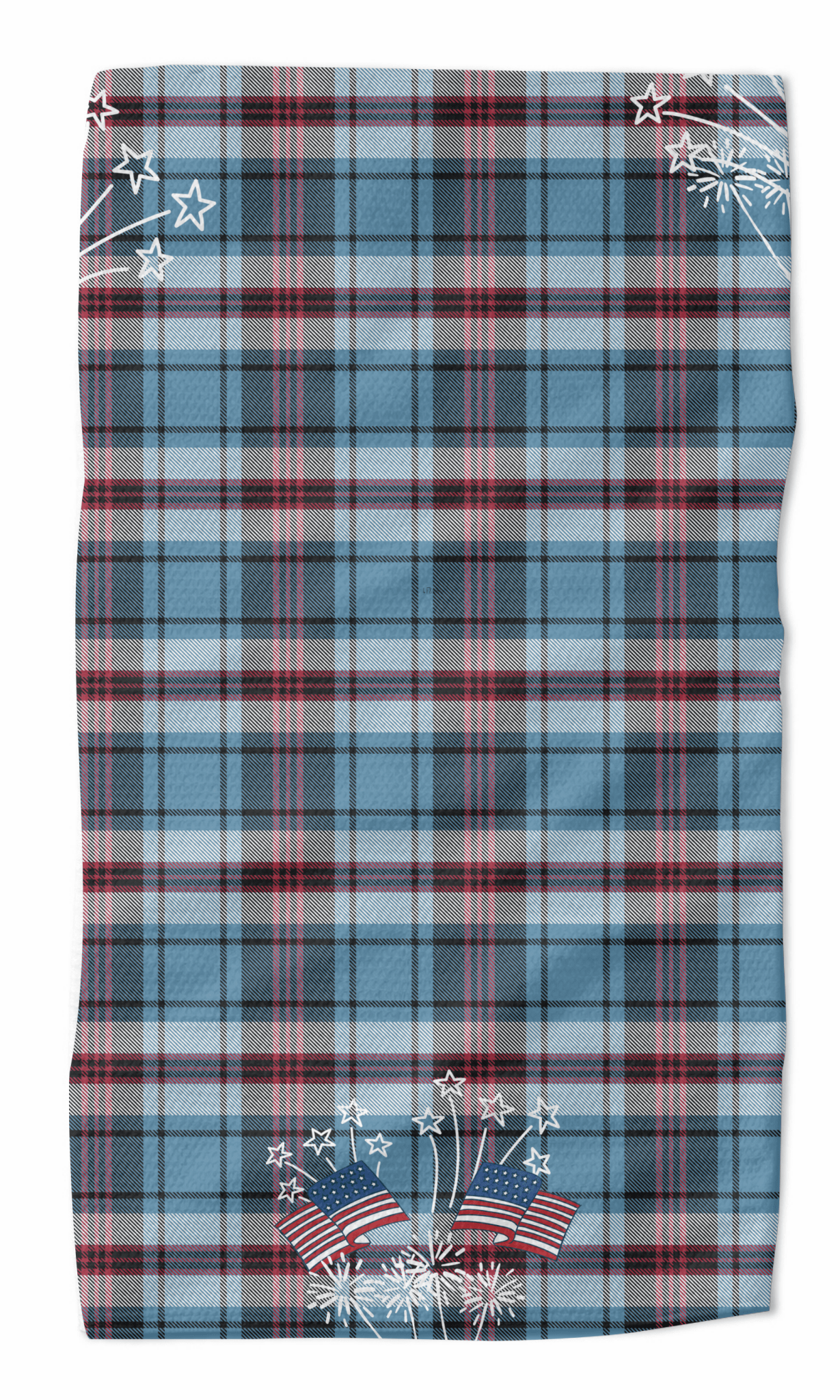 KC Plaid Hearts the Fourth of July Kitchen Towel - Absorb - lumen