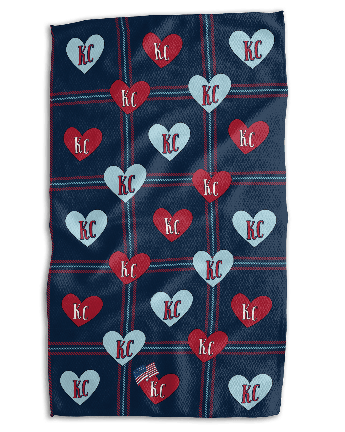KC Plaid Hearts the Fourth of July Kitchen Towel - Absorb - lumen