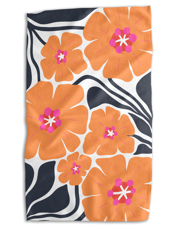 KC Retro Bloom & Shuttlecock Play 18x30 Work - Harder Double - Sided Towel - Absorb - lumen