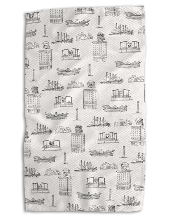 KC Sketch White 18x30 Work - harder Double - Sided Towel - Absorb - lumen