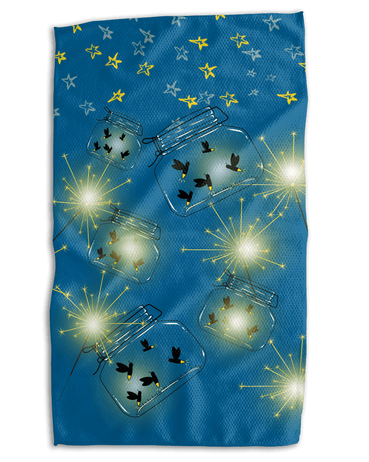 KC Summer Fireworks 18x30 Work - harder Double - Sided Towel - Absorb - lumen