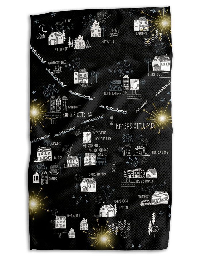 KC Summer Fireworks 18x30 Work - harder Double - Sided Towel - Absorb - lumen