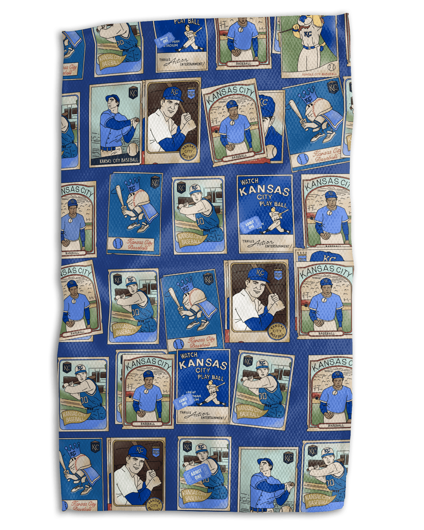KC Vintage Baseball Cards Kitchen Towel - Absorb - lumen