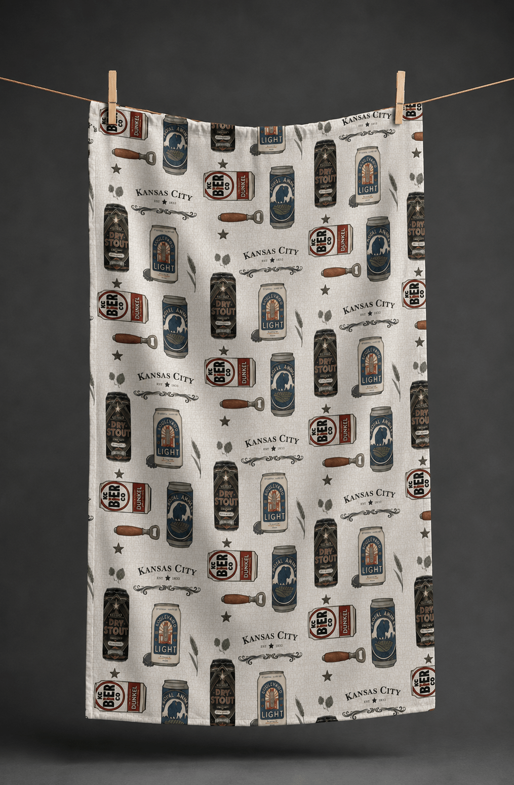 KC Vintage Hops Kitchen Towel - Absorb-lumen