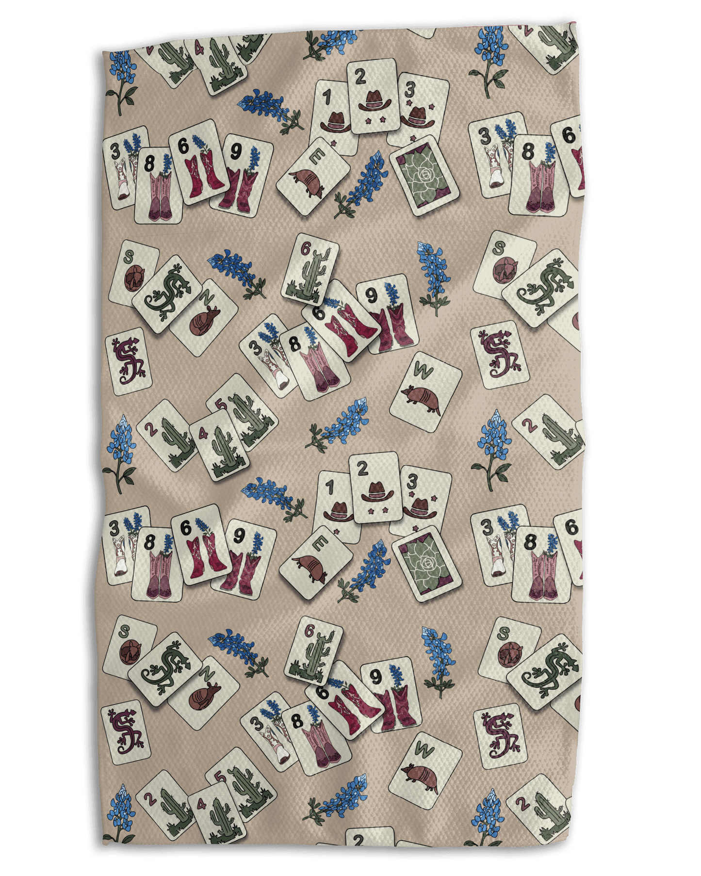 Mahjong Cowboy Boots Kitchen Towel - Absorb - lumen