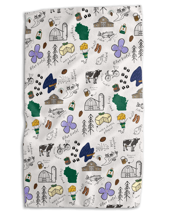 Michigan Icons 18x30 Work - harder Double - Sided Towel - Absorb - lumen