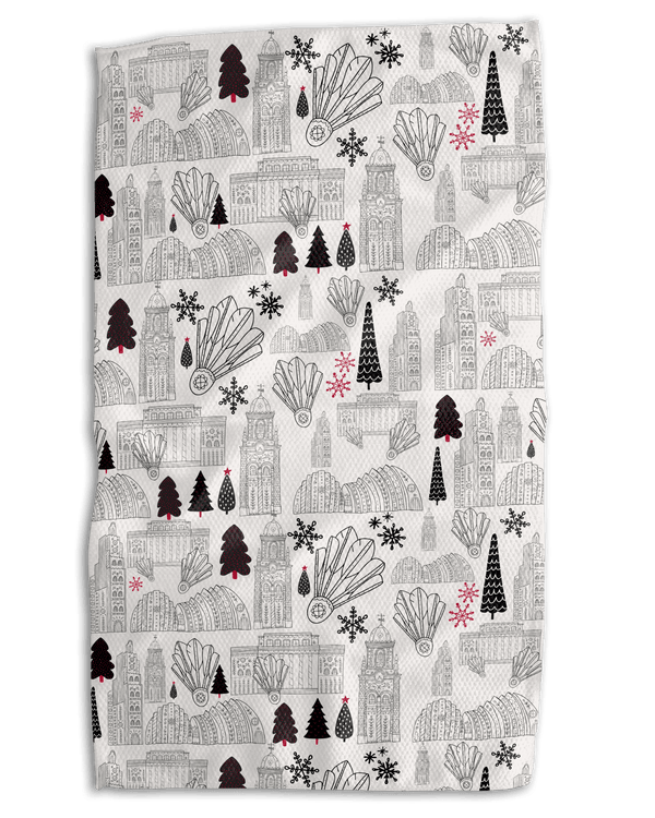 Modern KC Christmas 18x30 Work - Harder Double - Sided Towel - Absorb - lumen
