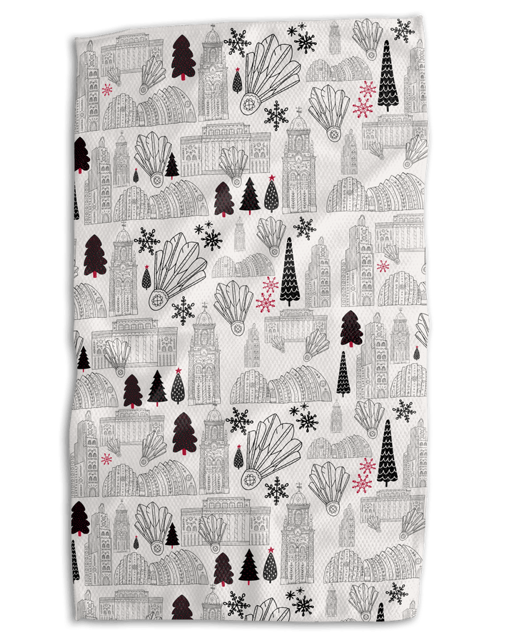 Modern KC Christmas 18x30 Work - Harder Double - Sided Towel - Absorb - lumen