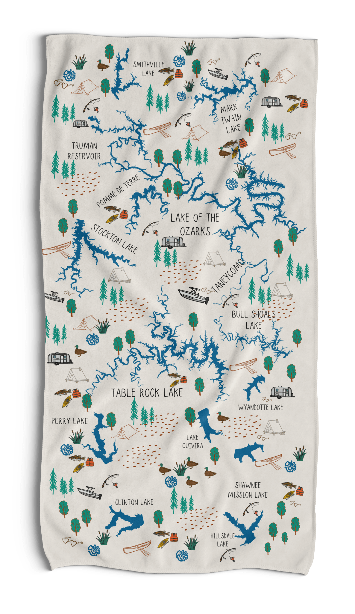 MO/KS Lake Life 65" x 33" Beach Towel - Absorb - lumen